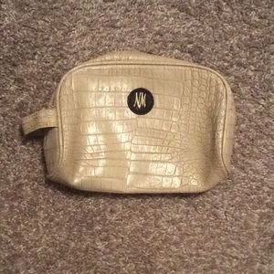 Cream Neiman Marcus small cosmetic case